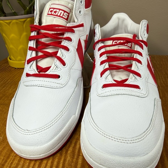 Converse CONS Fastbreak Pro Red and White High-Top Sneakers - Picture 3 of 11